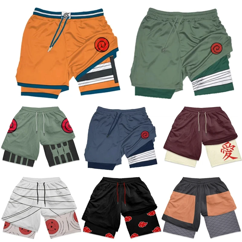 Top Trends: Fashion Anime Gym Shorts Men Women 2 In 1 Shorts Fitness Casual Sports Shorts Summer Loose Breathable Men&#039;s Drawstring Shorts Shoppable Styles