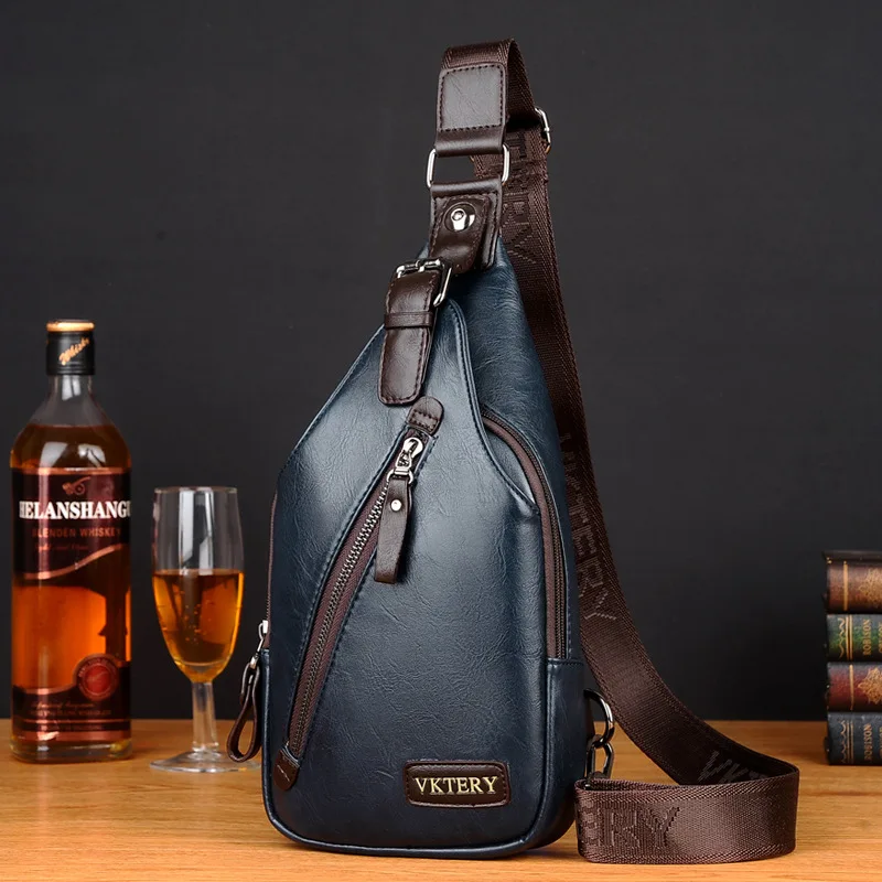 Top Trends: High Quality PU Leather Men&#039;s Chest Bag Sports Sling Bag Luxury Male Shoulder Messenger Bag Fashion Travel Small Crossbody Bag Shoppable Styles