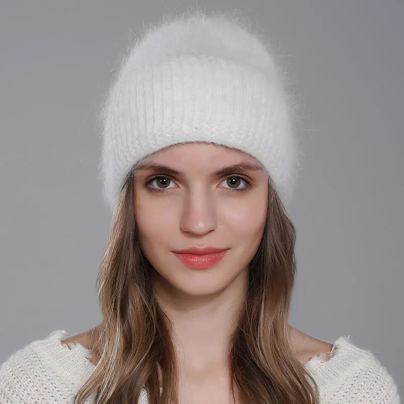 Top Trends: CNTANG 2023 Trend Women Hat Winter Warm Angora Long Rabbit Fur Beanies Knitted Cashmere Hats For Female Fashion Ladies Cap Shoppable Styles