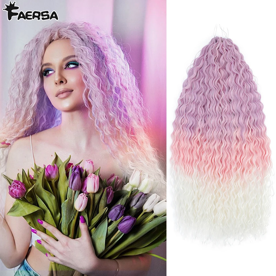 Top Trends: Ariel Curl Hair Water Wave Twist Crochet Hair Synthetic Deep Wave Braiding Hair Extension 22-30 Inch Braid Hair Ombre BlondePink Shoppable Styles