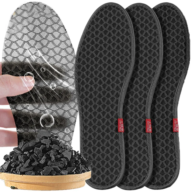 Top Trends: 6Pcs Bamboo Charcoal Deodorant Insoles Breathable Absorb-Sweat Shoe Pads Men Running Sport Insert Light Weight Insole Brioche Shoppable Styles