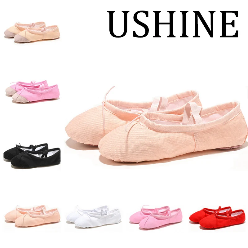 Top Trends: USHINE Black Red Pink White Canvas Flat Yoga Teacher Gymnastic Ballet Dance Shoes Children&#039;s Ballet For Girls Women Shoppable Styles