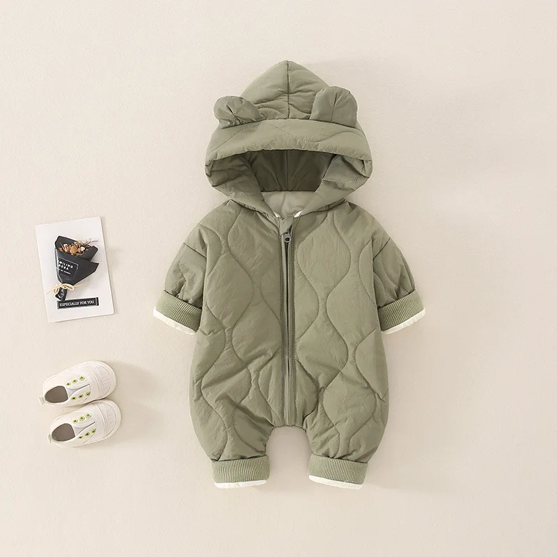 Top Trends: Neonatal Supplies: Baby Clothes, Autumn And Winter Jumpsuit, 0-1 Year Old Boys And Girls, Padded And Thickened Outdoor Clothes Shoppable Styles