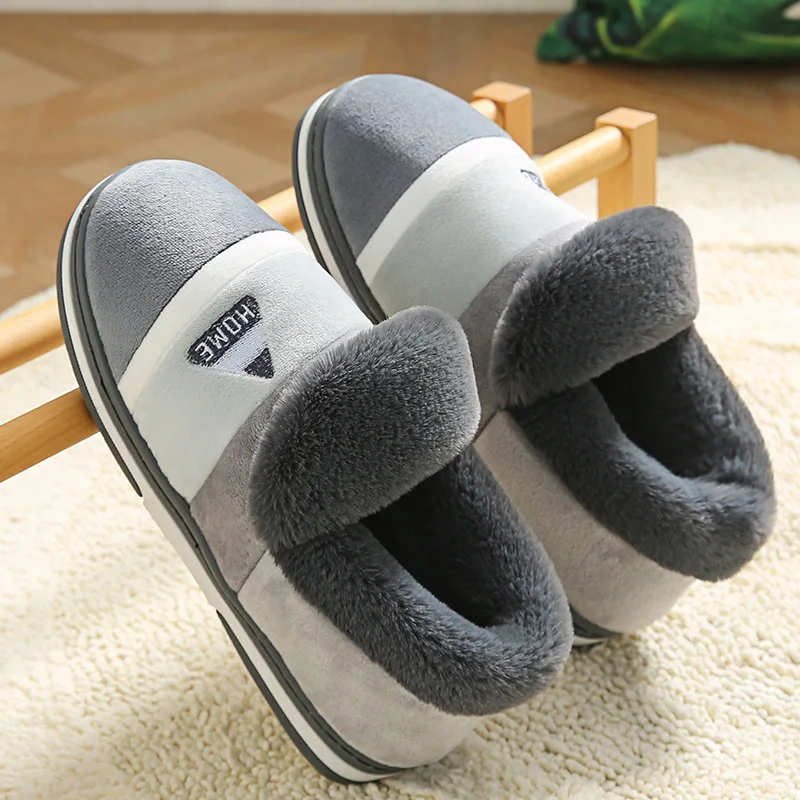 Top Trends: New Men Slippers Big Size Winter Warm Plush Indoor Slides Women Soft Thick Bottom Non-Slip Comfort Shoes Furry Bedroom Shoes Shoppable Styles