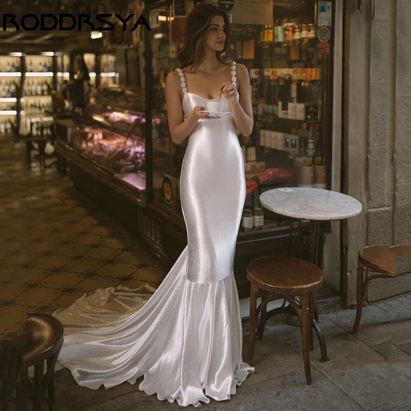 Top Trends: RODDRSYA Mermaid Elegant Backless Wedding Dress Sweep Train Bridal Gowns Beach Sleeveless Custom Dress Robe De Mariée Bohème Shoppable Styles