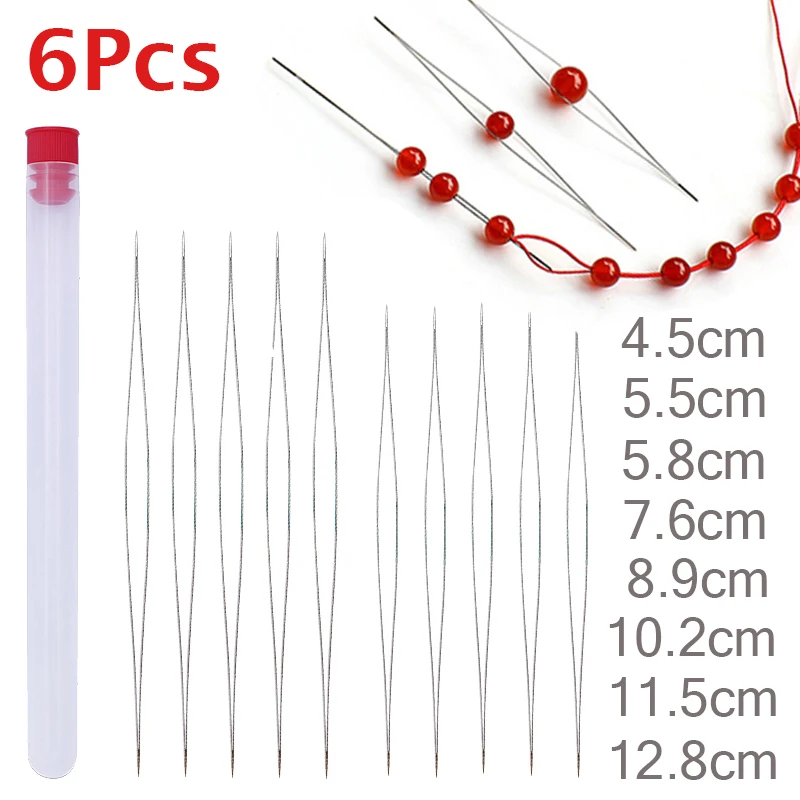 Top Trends: 6Pcs Beading Needles Pins Open Curved Needle For Beads Bracelet DIY Jewelry Making Sewing Tools Handmade Beaded Threading Pins Shoppable Styles