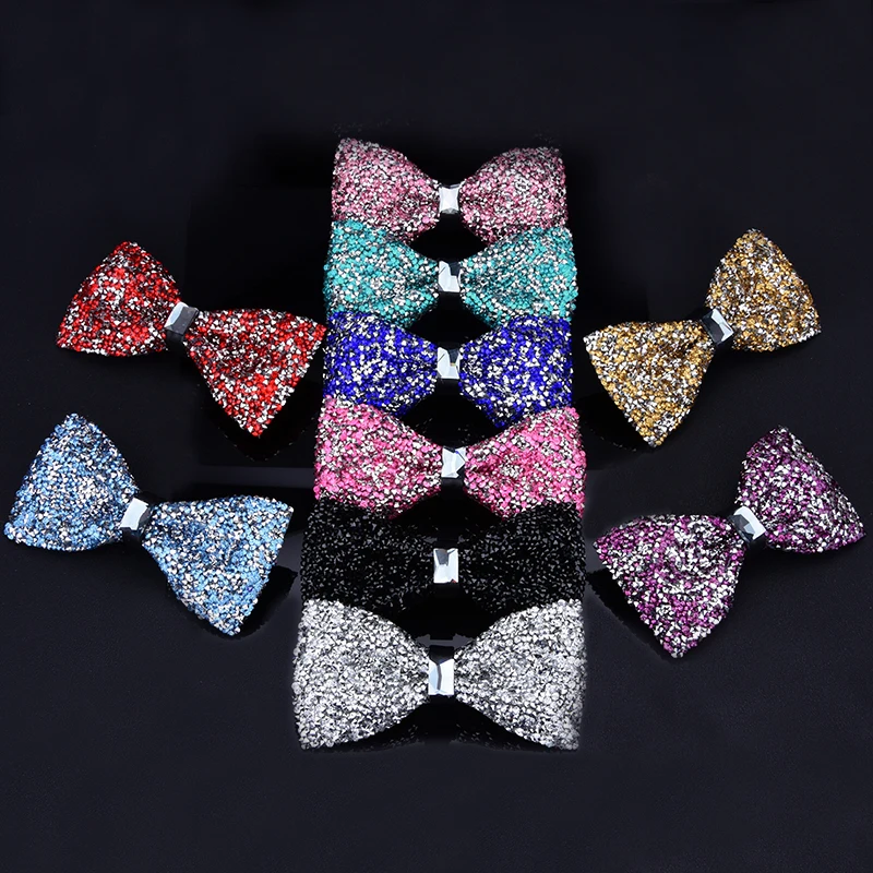 Top Trends: New Bow Tie Crystal Bling Butterfly Knot For Men Wedding Banquet Feast Club Party Bridegroom Shinning Shoppable Styles