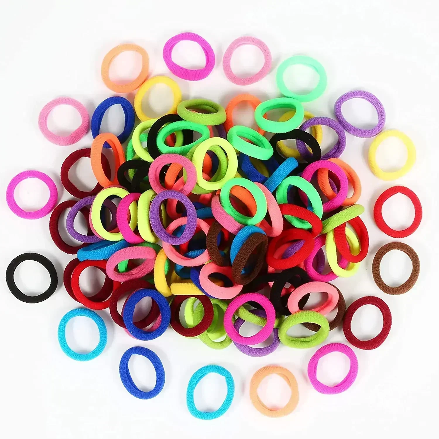 Top Trends: 500 / 100PCS Women Girls Colorful Hair Bands Nylon Elastic Rubber Hair Accessories Ponytail Small Hair Tie Scrunchies Headband Shoppable Styles - Image 5