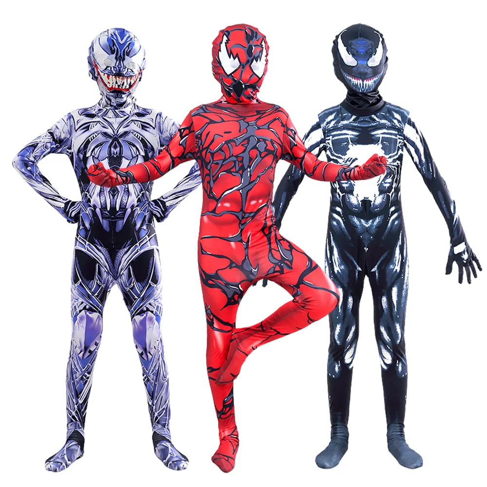 Top Trends: Kids Anime Venom Costume Suit Jumpsuit Symbiote Spiderman Costumes Superheros Cosplay Halloween Costumes For Adult Shoppable Styles