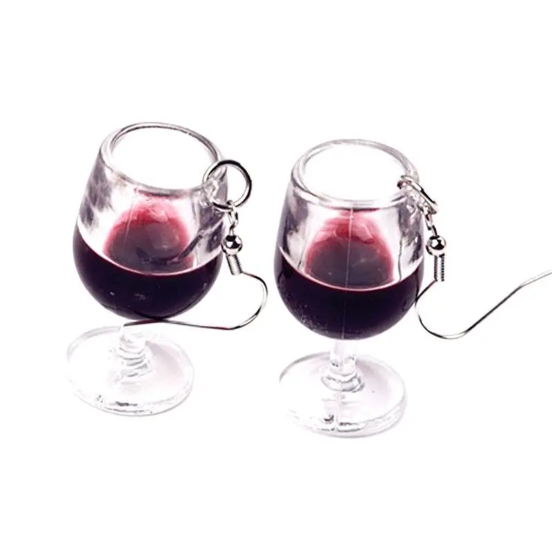 Top Trends: 3D Red Wine Cup Earrings Personalized And Creative Red Wine Cup Stemware Pendant Earrings For Women Jewelry Gift Shoppable Styles