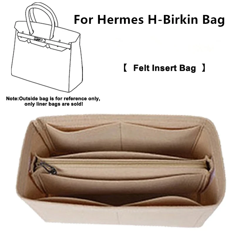 Top Trends: Durable Bag Organizer Soft Felt Liner Pocket Accessory For Hermes H-Birkin 25 30 35 Handbag Expand Storage Space Insert Pocket Shoppable Styles