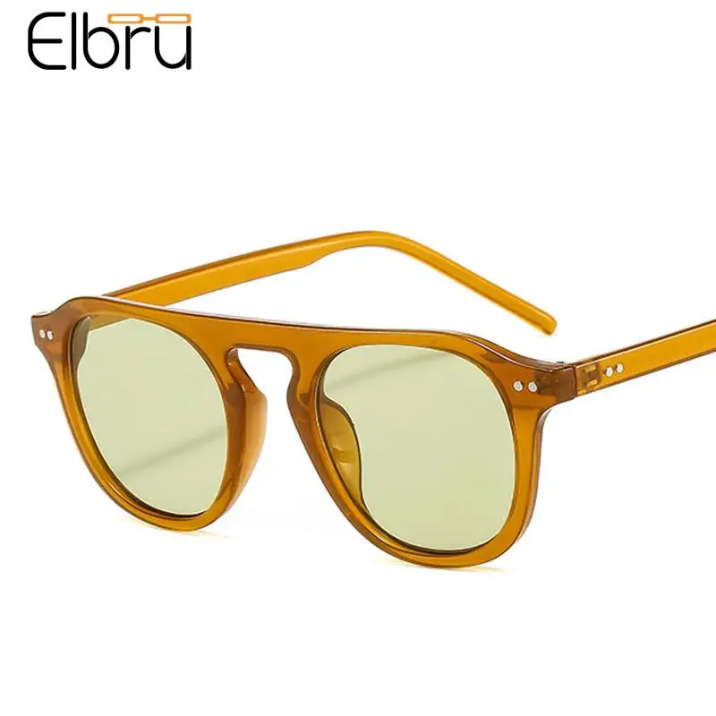 Top Trends: Elbru Fashion Sunglasses Frame Women Jelly Color Vintage Sunglasses Unisex Round Punk Sun Shades Eyeglasses UV400 Gafas De Sol Shoppable Styles