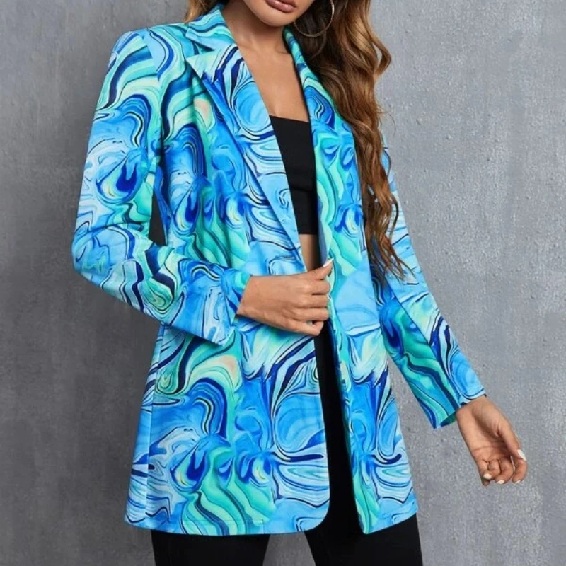 Top Trends: Fashion Casual Blazer Women Non Positioning Printed Suit Thin Coat Ropa Mujer Colorful Blazers New Y2k Jacket Women Clothing Shoppable Styles - Image 3