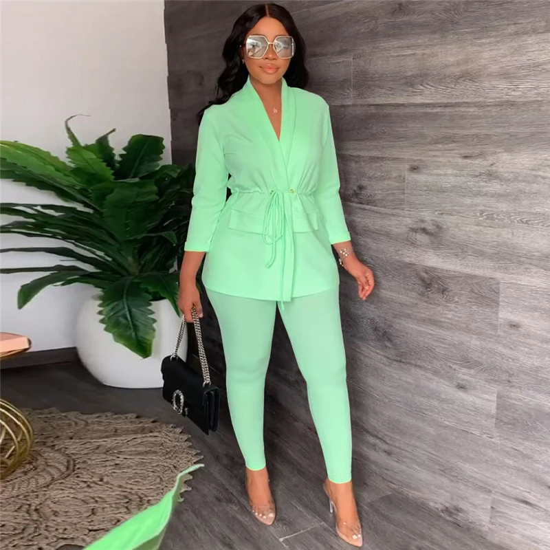 Top Trends: 2023 Two Piece Sets Women Blazer And Pants Outfits Office Lady Plus Size Clothing Autumn Winter Chic OL 2 Piece Suits Shoppable Styles