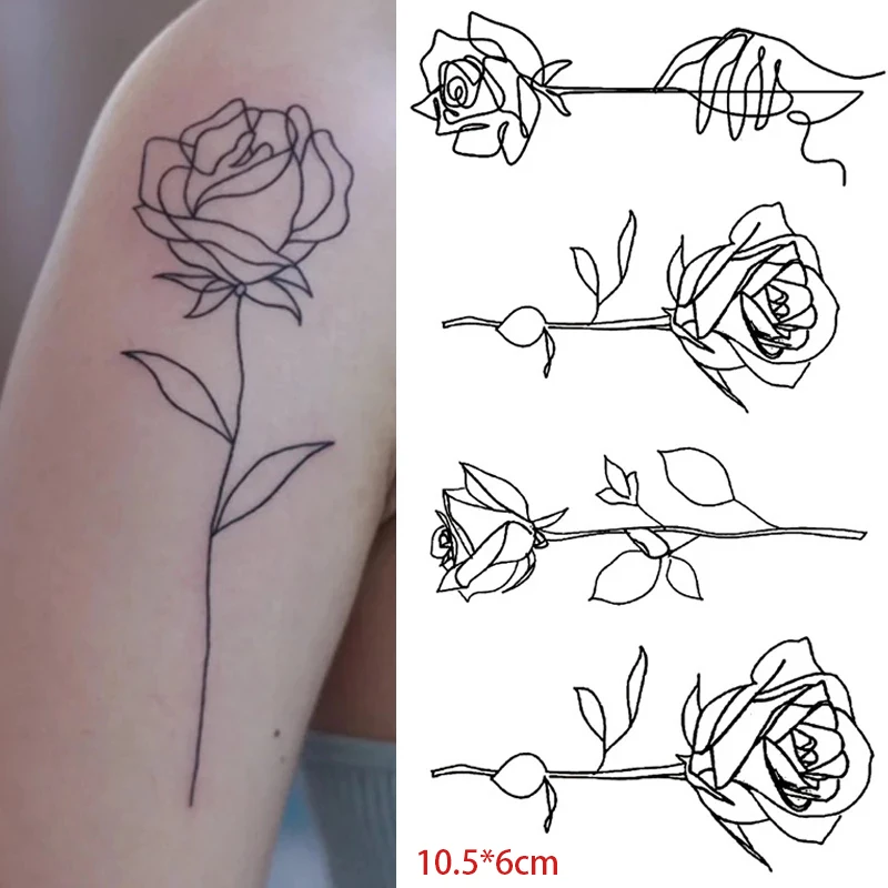 Top Trends: Waterproof Temporary Tattoo Sticker Sexy Baby's Breath Flower Tatto Small Birds Gun Feather Water Transfer Fake Flash Tatoo Shoppable Styles - Image 3