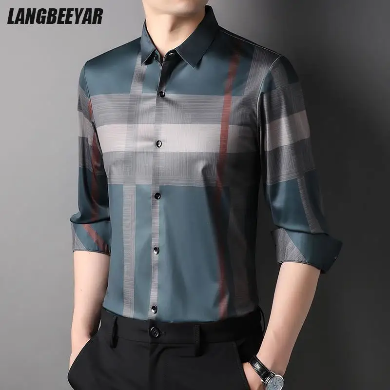 Top Trends: Top Grade Luxury New Slim Fit Striped Designer Trending Shirts For Men Brand Fashion Shirt Long Sleeve Casual Mens Clothes 2023 Shoppable Styles