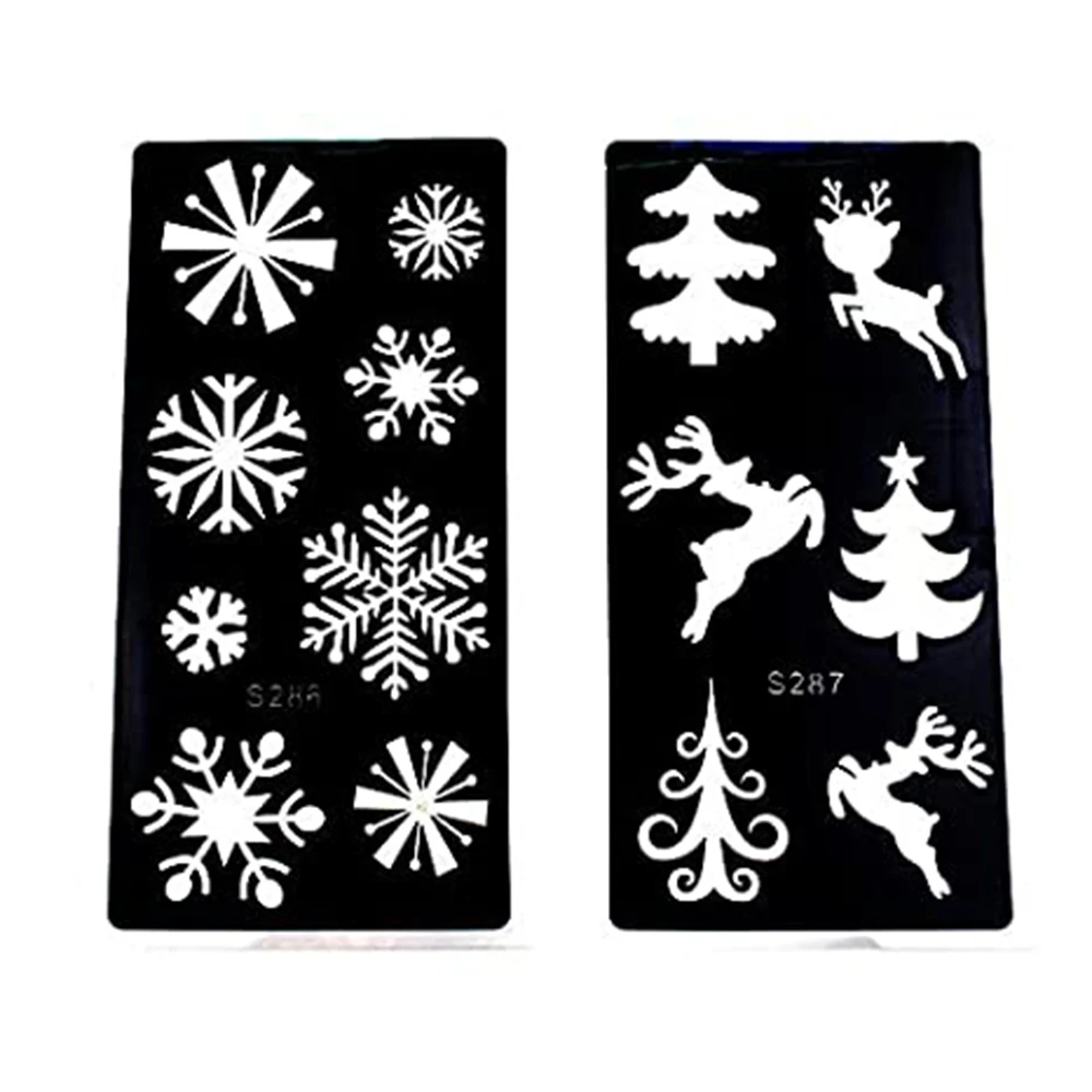 Top Trends: 6 Sheets Christmas Tattoo Stencils Glitter Body Art Templates Xmas Henna Tattoo Kit For Christmas Makeup Party Props Shoppable Styles - Image 2