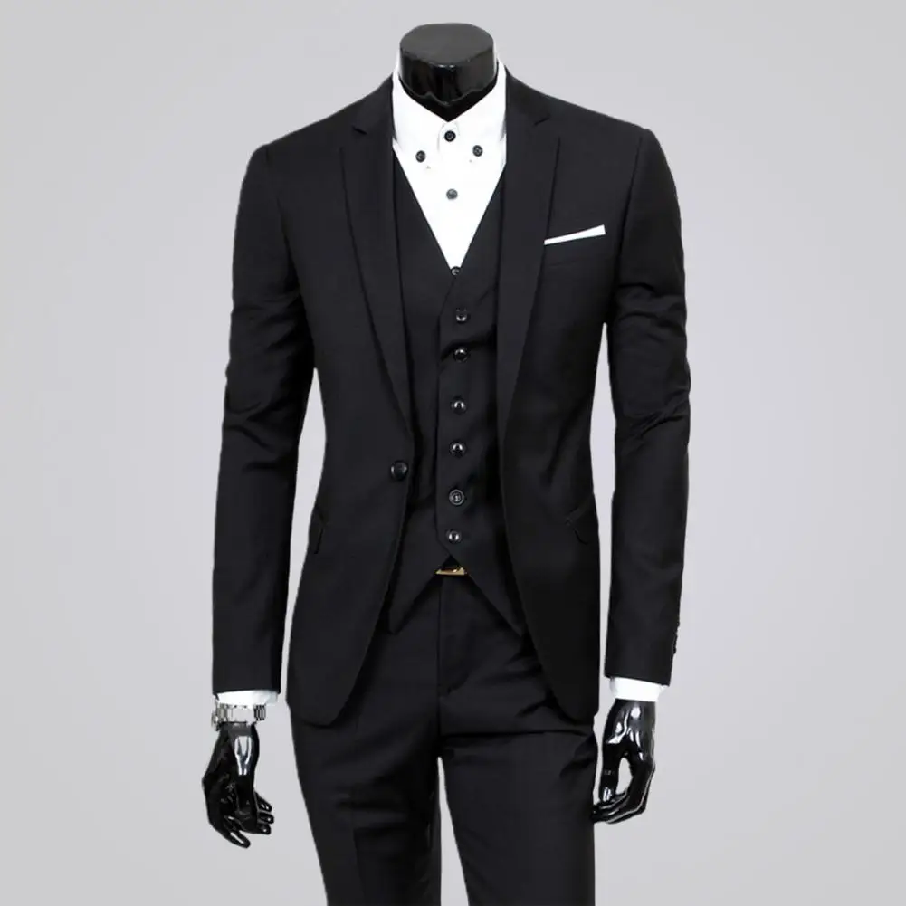 Top Trends: Fabulous Business Suit 3 Piece Set Wear-resistant Single Button Suit Separates Smooth Formal Suit For Stage Show Shoppable Styles