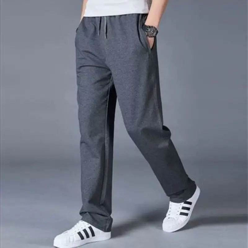 Top Trends: Korean Fashion Men Spring Autumn Sports Pants Big Size Streetwear Pocket Elastic Waist Loose New Straight Sports Casual Trousers Shoppable Styles