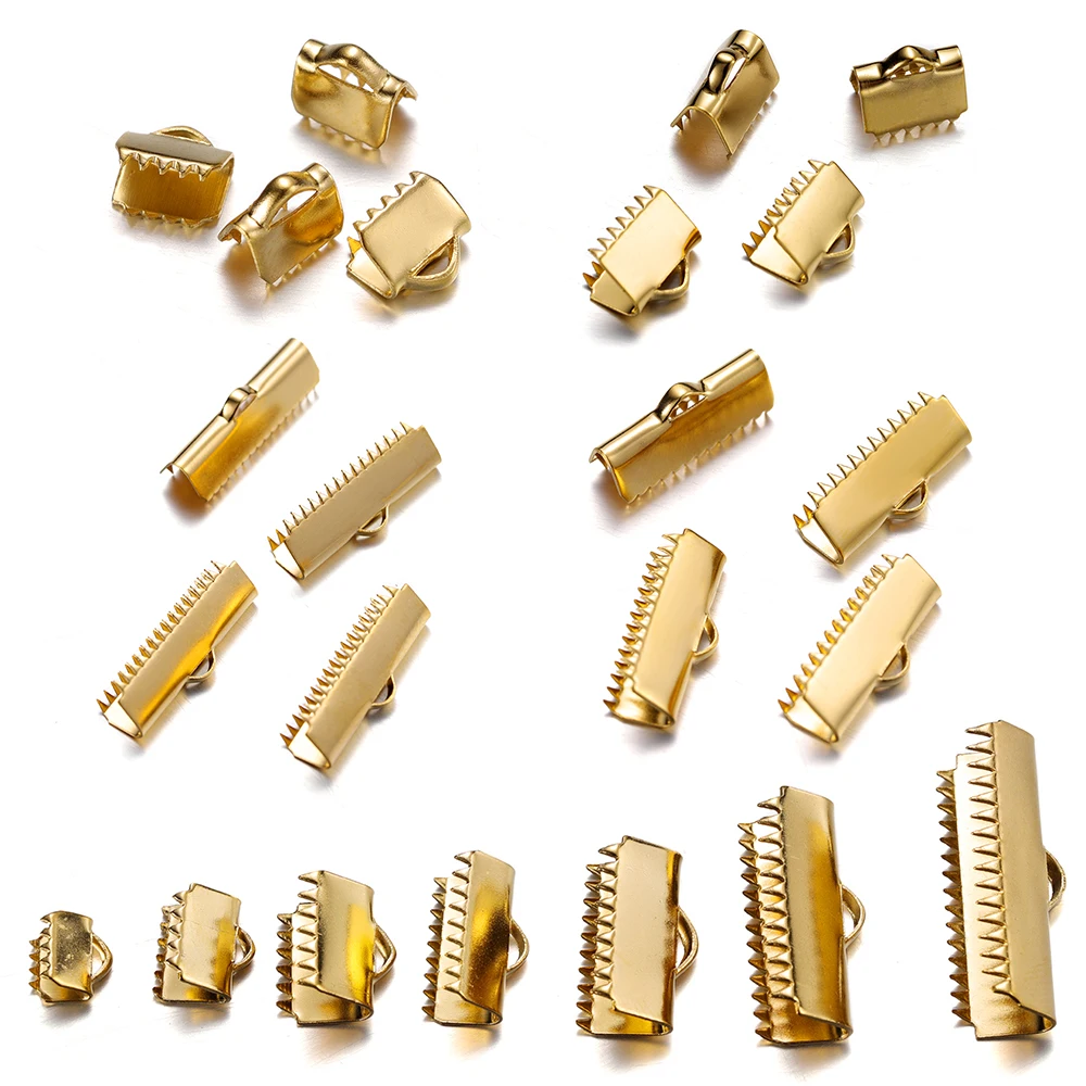 Top Trends: 20-30Pcs / lot Stainless Steel Crimp End Bead Buckle Tip Clasp DIY Necklace Bracelet Connectors For Jewelry Making Accessorie Shoppable Styles