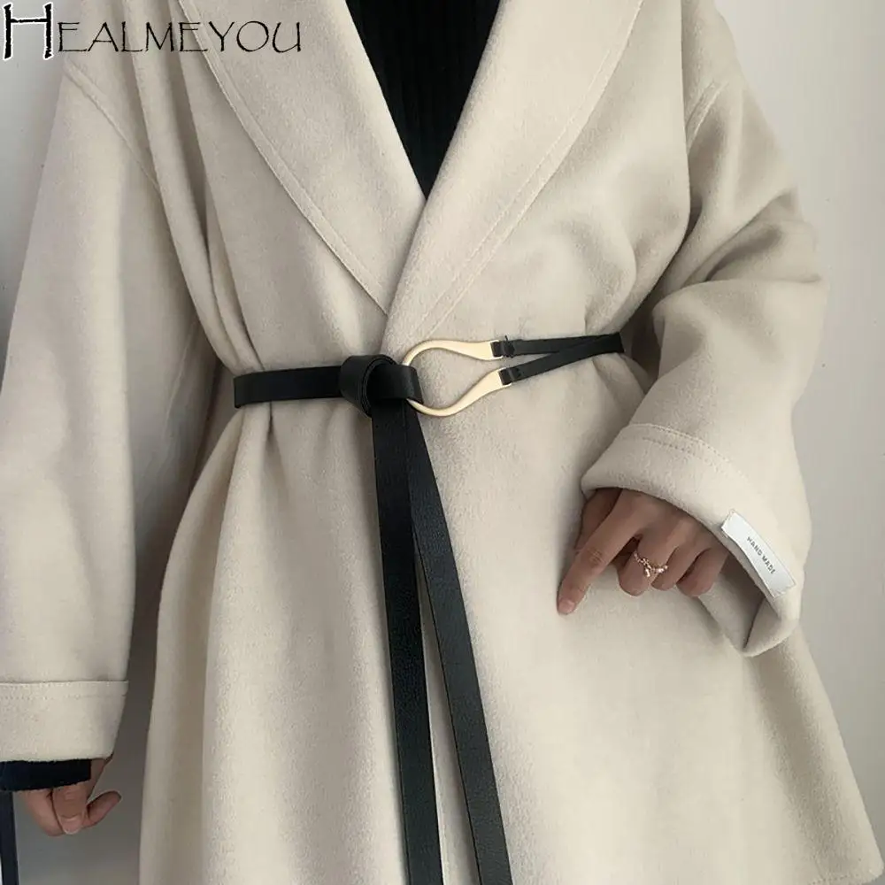 Top Trends: New Fashion Leather Women Belt Designer Metal Buckle Waist Strap All-match Lady Dress Coat Sweater Decorative Knotted Waistband Shoppable Styles