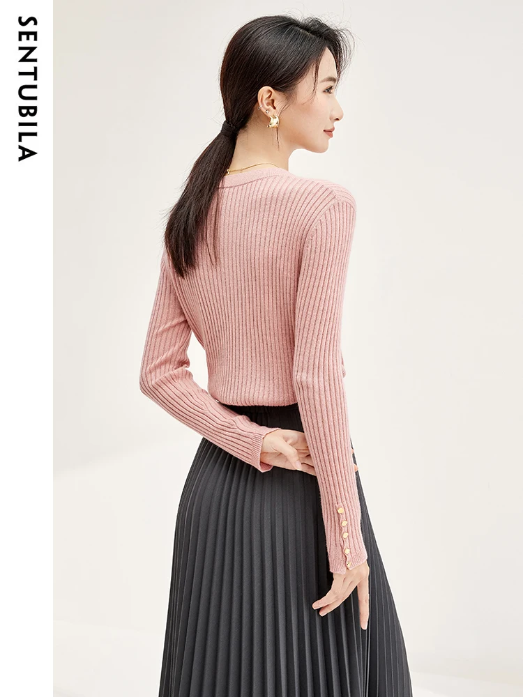 Top Trends: Sentubila Basic Simple Autumn Winter Sweaters Soft Knit Tops For Women 2023 Round Neck Knitwears Jumpers Pullovers W33H51125 Shoppable Styles - Image 6