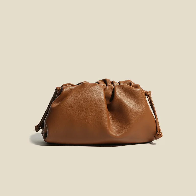 Top Trends: Noes Logo 2023 Clutches Solid Color Leather Soft Skin Fold Dumpling Bag Shoulder Luxury Brand Female Bag With Shoulder Strap Shoppable Styles