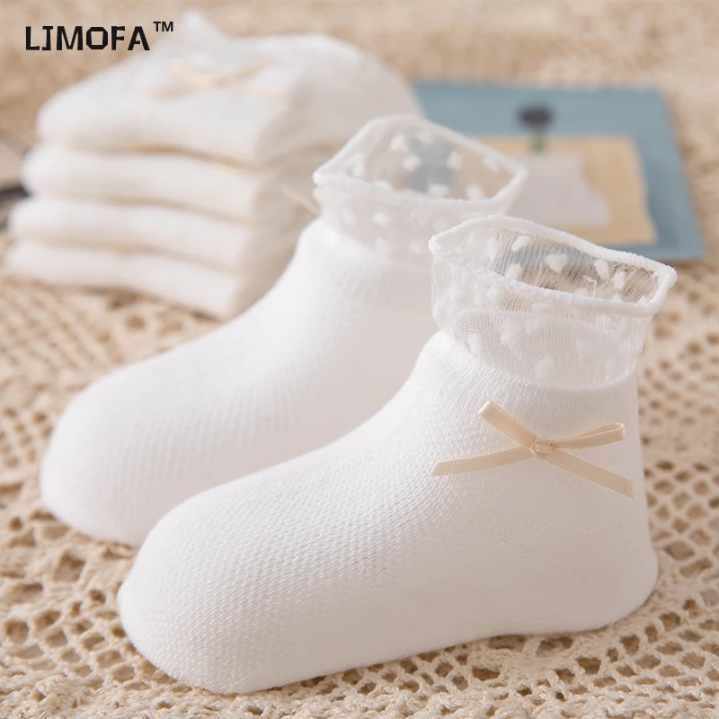 Top Trends: LJMOFA 3-12T Kids Student Spring Summer Cute Sweet Sock Pure White Flower Lace Mesh Princess Socks For Lovely Girls C139 Shoppable Styles