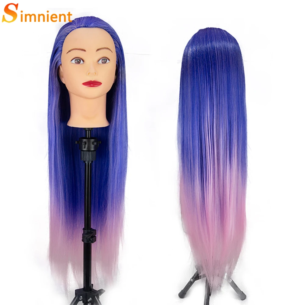 Top Trends: 26inch Synthetic Fiber Hair Mannequin Doll Head For Hair Styling Training Head Braiding Manikin Cosmetology Head With Free Gift Shoppable Styles