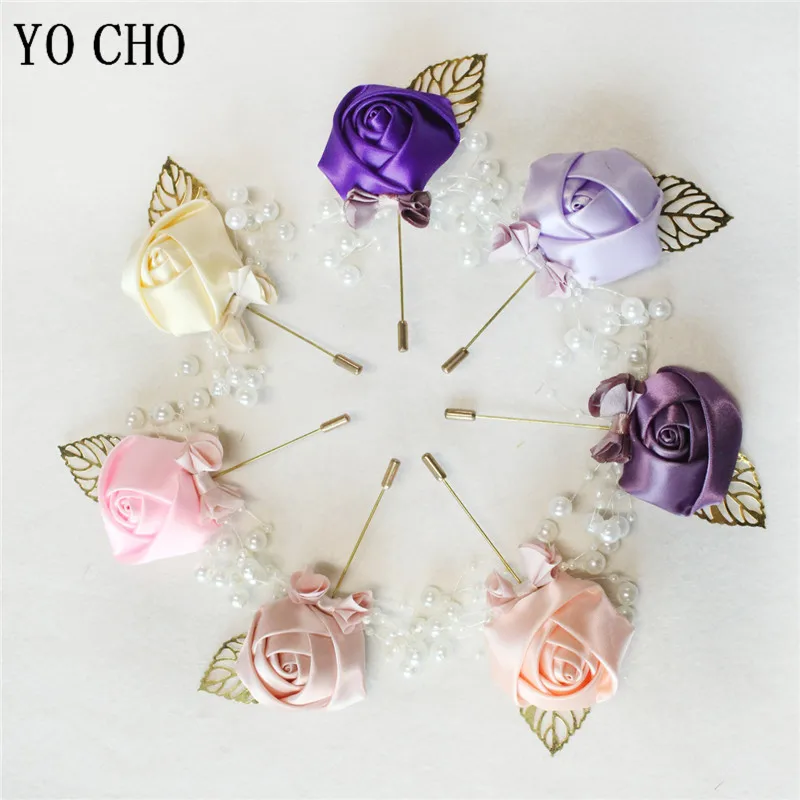 Top Trends: YO CHO Wedding Corsage Flower Silk Rose Groom Boutonniere Buttonhole Pin Boutonniere Men Wedding Planner Marriage Corsage Flower Shoppable Styles - Image 2