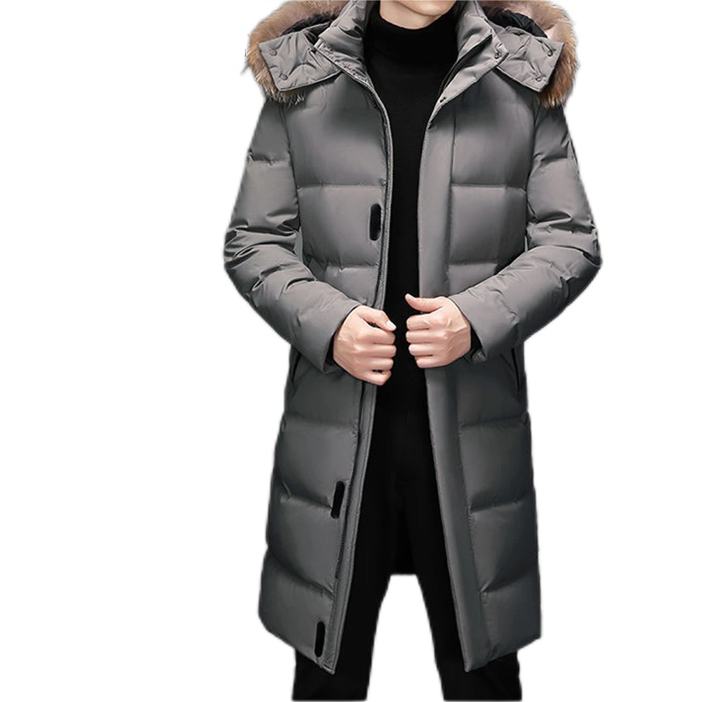 Top Trends: 2023 New Men's Down Jacket Winter Thick Winter Length 90% Down Jacket Fur Hat Windproof Rainproof Winter Trench Coat 123 Coats Shoppable Styles