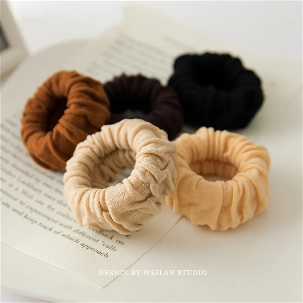 Top Trends: Women Girl Simple Solid Scrunchies Pleated Towel Ring Rubber Bands Lady Soft Elastic Hair Band Female Fashion Hair Accessories Shoppable Styles