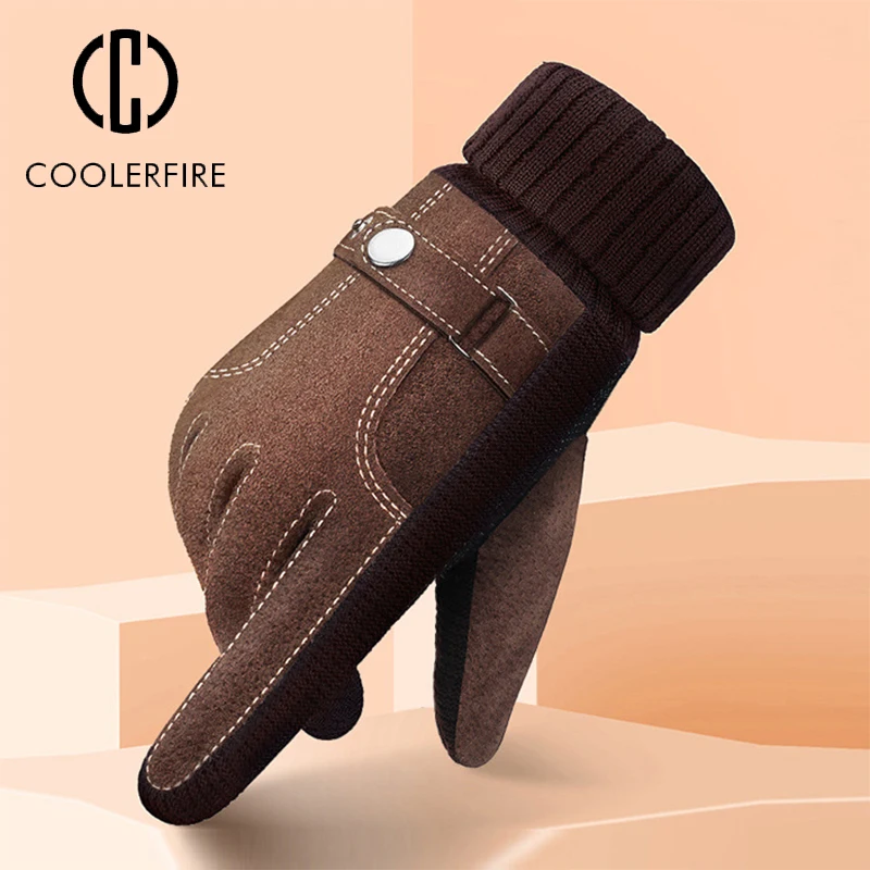 Top Trends: Winter Men Gloves Genuine Leather Touch Screen Warm Casual Gloves Mittens For Men Outdoor Sport Full Finger Solid Glove ST030 Shoppable Styles