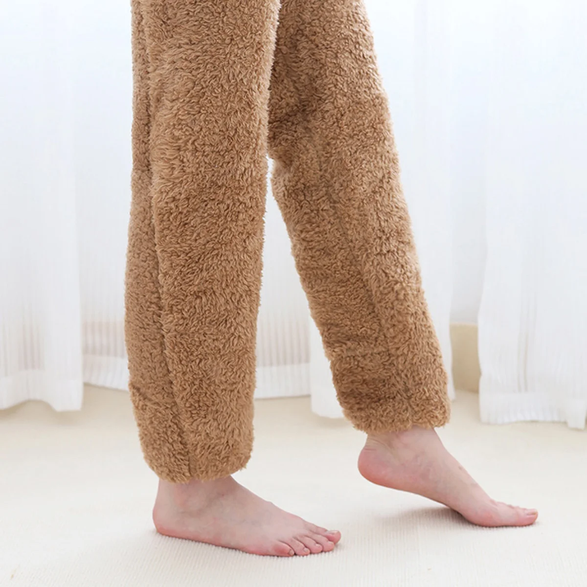 Top Trends: Fluffy Over Knee Stockings Leg Warmers Stocking Winter Warm Knee Leg Cover Home Solid Sleep Socks Thick Woolen Fuzzy Stockings Shoppable Styles - Image 6