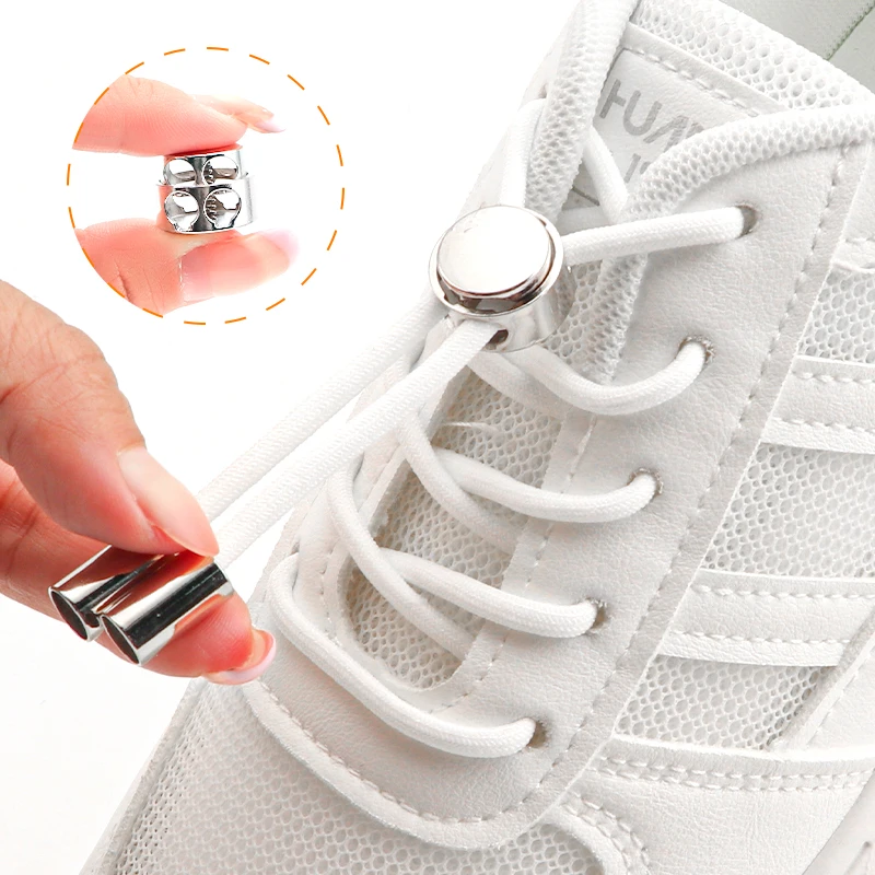 Top Trends: Elastic No Tie Shoe Laces Shoelaces For Sneaker Stretching Metal Buckle Lock Laces Quick Rubber Shoelace Round Shoestrings New Shoppable Styles - Image 2