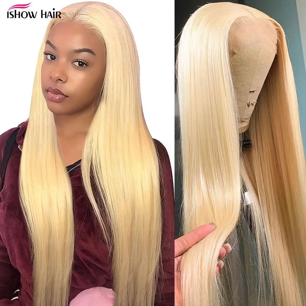 Top Trends: Ishow 13x4 13x6 Blonde Lace Front Wig Human Hair HD Transparent 613 Straight Lace Front Wigs For Women Brazilian Human Hair Wigs Shoppable Styles