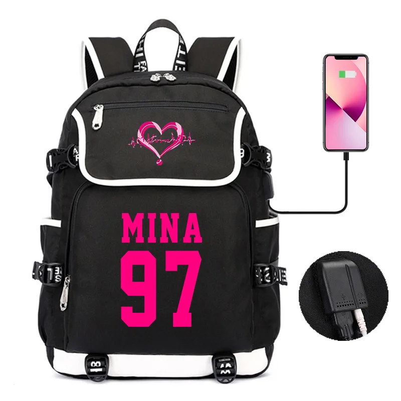 Top Trends: Kpop Twice Backpack Student Backpack Bag For Laptop Bagpack For Girls Boys With USB Charging Port Canvas College Bag Shoppable Styles