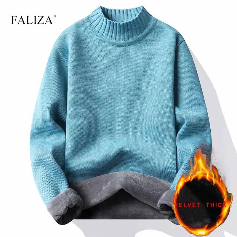 Top Trends: Autumn Winter Thick Warm Mens Sweater Loose Pullovers O-neck Knitted Sweaters Comfortable Knitwear Jumper Trendy Bottoming Shirt Shoppable Styles