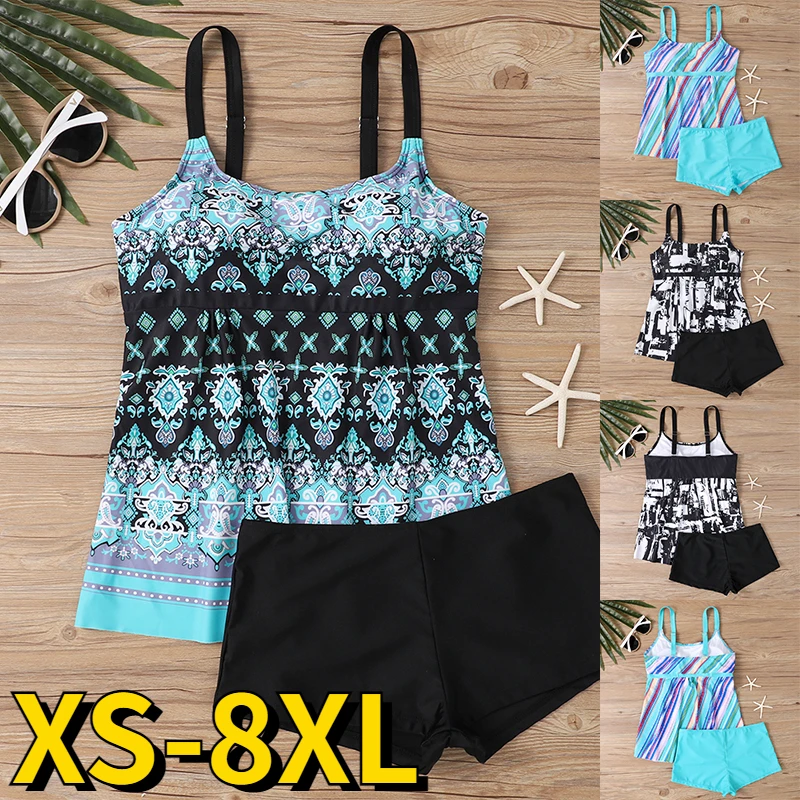 Top Trends: Women Summer Bathing Suit Retro Beach Wear Bikini New Design Printing Tankini Swimsuit Bikini Set Loose Size Monokini Swimwear Shoppable Styles