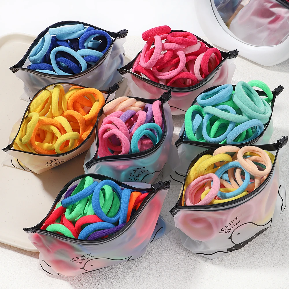 Top Trends: 30 / 50pcs Girls Solid Color Big Rubber Band Ponytail Holder Gum Headwear Elastic Hair Bands Korean Hair Accessories Ornaments Shoppable Styles - Image 5