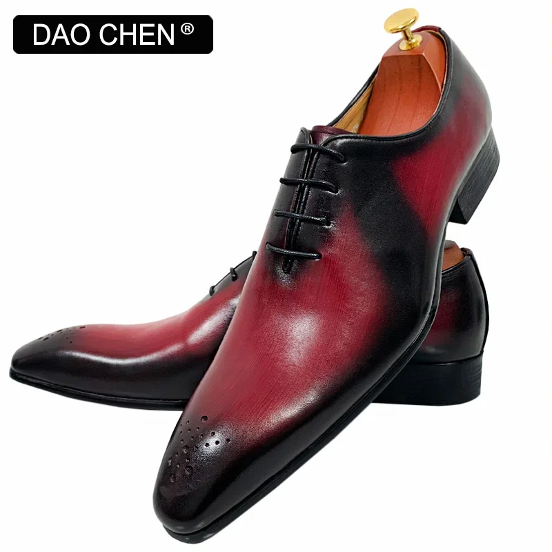 Top Trends: ITALIAN MEN LEATHER SHOES LACE UP POINTED TOE CASUAL MENS DRESS SHOES RED MIXED BLACK WEDDING PARTY OXFORD SHOES FOR MEN Shoppable Styles