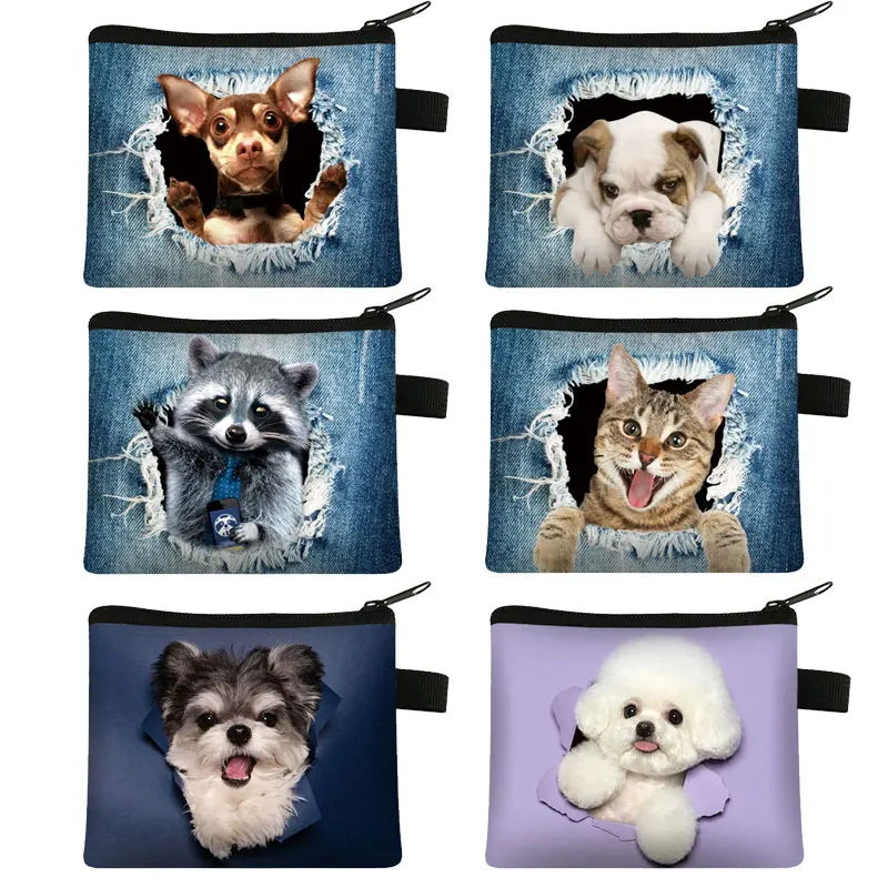 Top Trends: Cute Pet Dog Cat Women Coin Purse Puppy Kitten Mini Wallet Ladies Fashion Lipstick Storage Bags Girls Keychain Money Bag Shoppable Styles