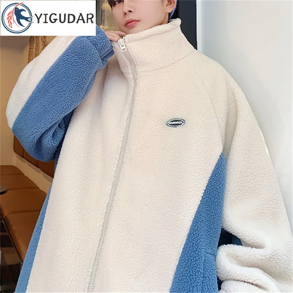 Top Trends: 2023new Winter Granular Fleece Padded Jacket Mens Trendy Loose Thicken Coat Couple Cotton-padded Jackets Lamb Plush Men Clothing Shoppable Styles