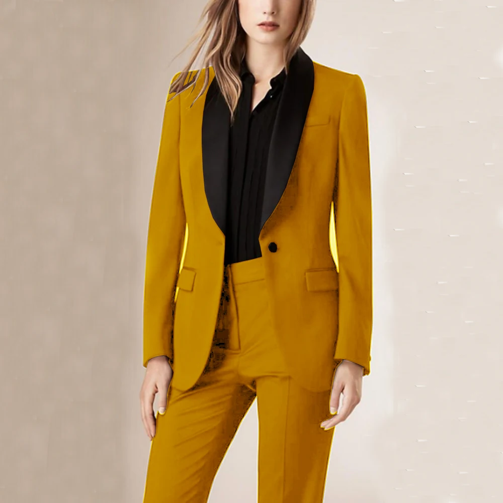 Top Trends: 1 Button Chic And Elegant Woman Set Jacket+ pants Women's Suit 2 Piece Set Shawl Collar Sets Luxury Pantsuit Blazer Shoppable Styles - Image 2