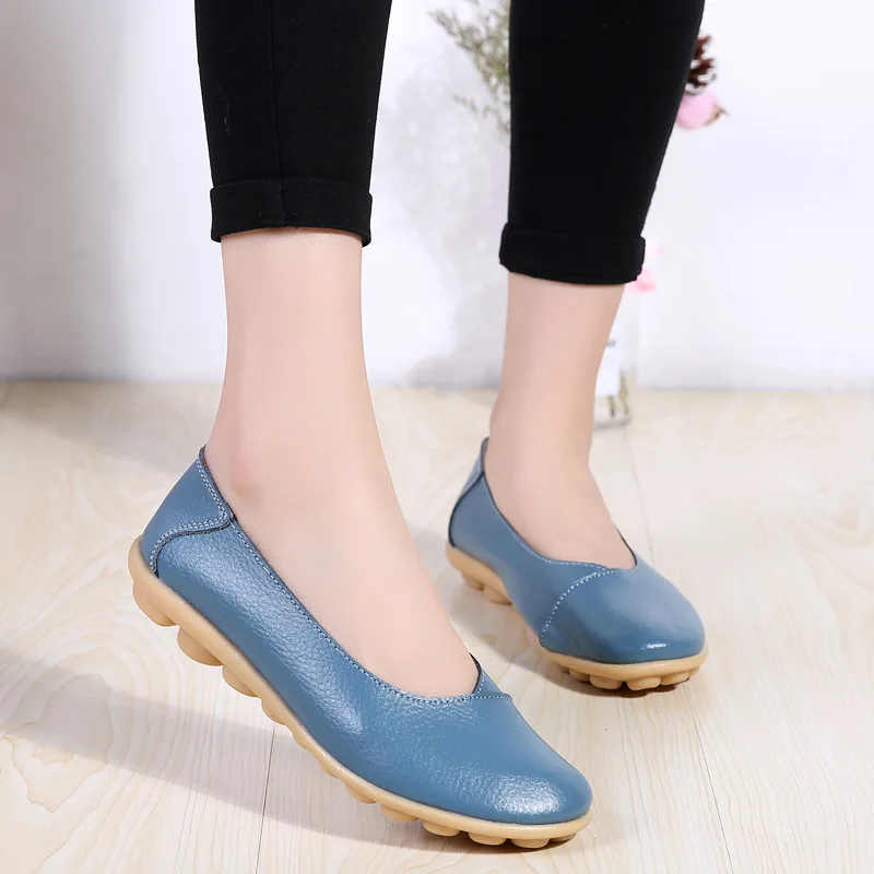 Top Trends: Plus Size 11 / 12 Ladies Slip On Loafers Shoes Woma2024 Trendy Summer Female Flats White Genuine Leather Shoes Shoppable Styles