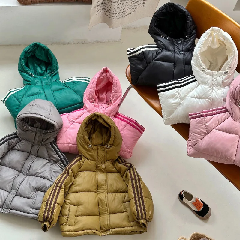 Top Trends: Korean Cotton Hooded Kids Jacket Winter Thicken Warm Girls Boys Casual Cotton Coats Outerwear Windproof Down Jackets Shoppable Styles