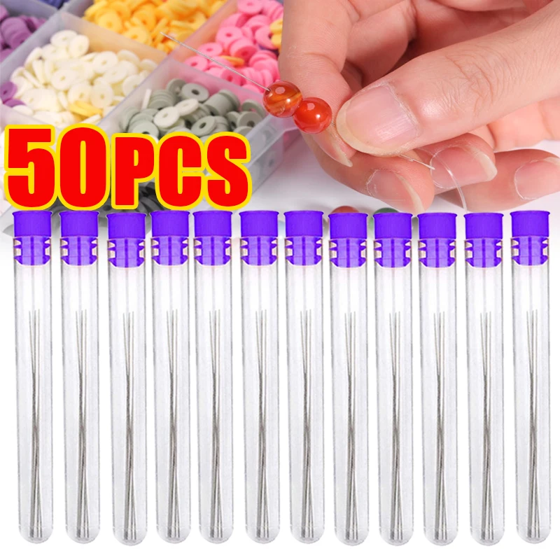 Top Trends: 10 / 20 / 50Pcs Beading Needles Pins Open Curved Needle Beads Bracelet Necklace Jewelry Making Tools Handmade Beaded Threading Pin Shoppable Styles