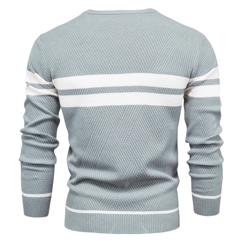 Top Trends: High Quality New Mens Boys Winter Stripe Sweater Thick Warm Pullovers Men's O-neck Basic Casual Slim Comfortable Sweaters Shoppable Styles - Image 4