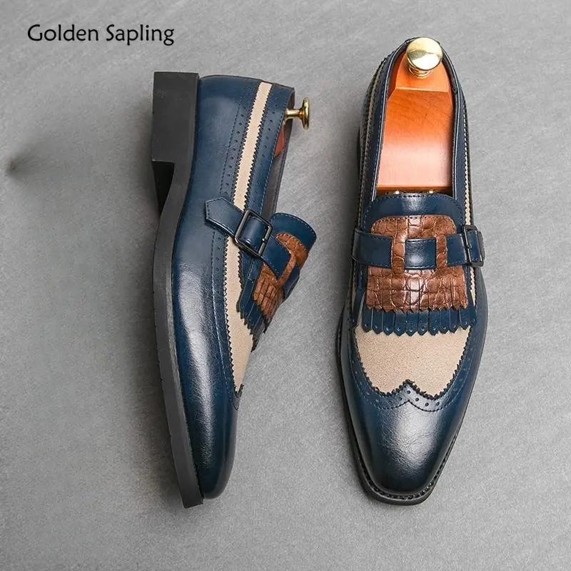 Top Trends: Golden Sapling Leisure Brogue Shoes Men Genuine Leather Flats Retro Oxfords Classics Loafers Men&#039;s Casual Business Party Shoes Shoppable Styles