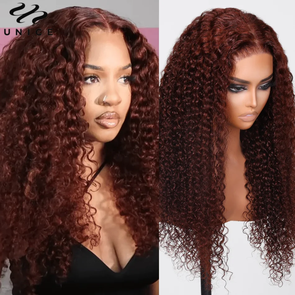 Top Trends: UNice Wear Go Glueless Wig Reddish Brown Pre Cut 6x4.75 Lace Closure Wig Human Hair Curly Wig With Baby Hair Shoppable Styles - Image 2